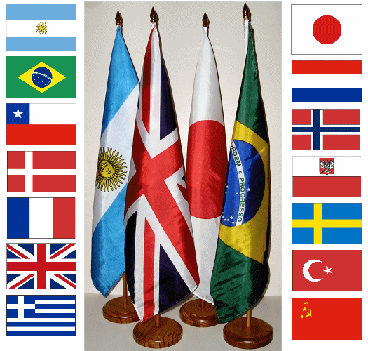 12x18 National Flags w/ stick & base