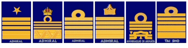 Naval Rank T-Shirts - Admiral, Captain, Commander and Lt. Commander